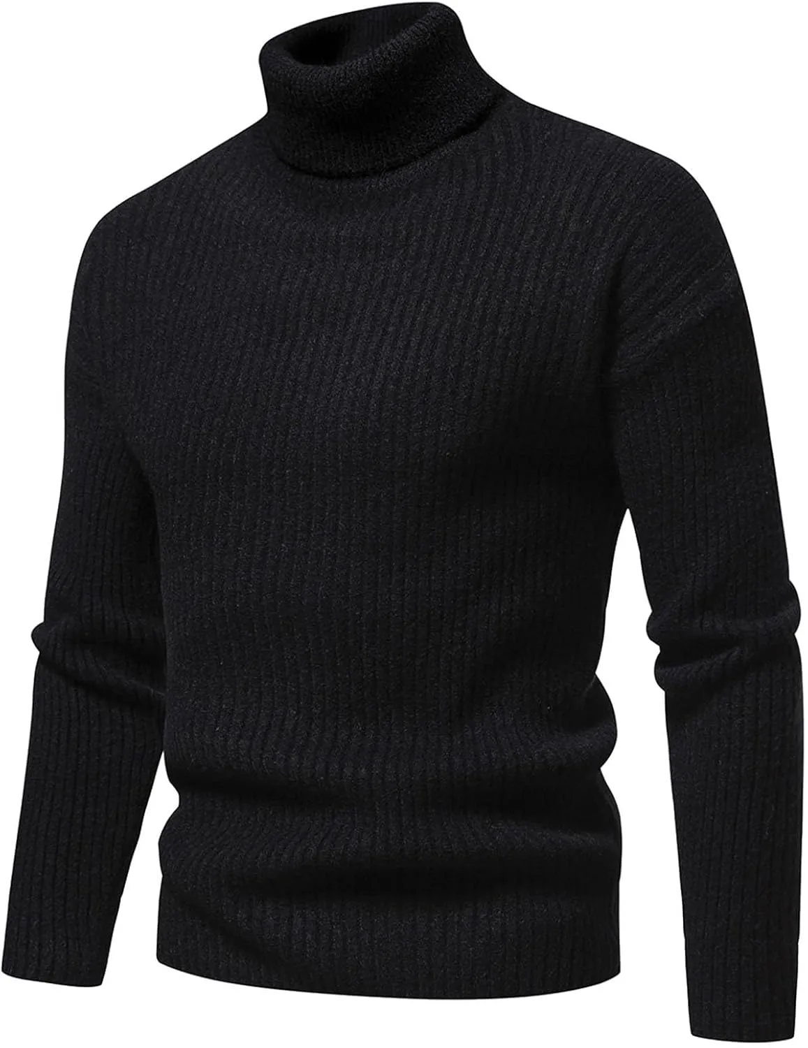 Men's Mock Turtleneck Sweater Slim Fit Lightweight Pullover Long Sleeve Solid Color Knitwear Ribbed Tops Fall Sweater