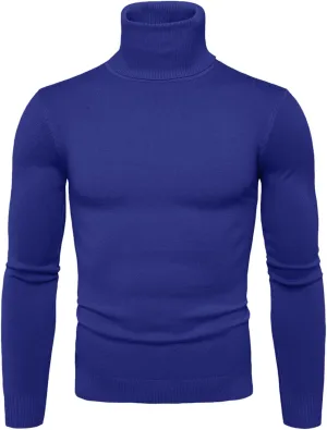 Men's Mock Turtleneck Sweater Slim Fit Lightweight Pullover Long Sleeve Solid Color Knitwear Ribbed Tops Fall Sweater