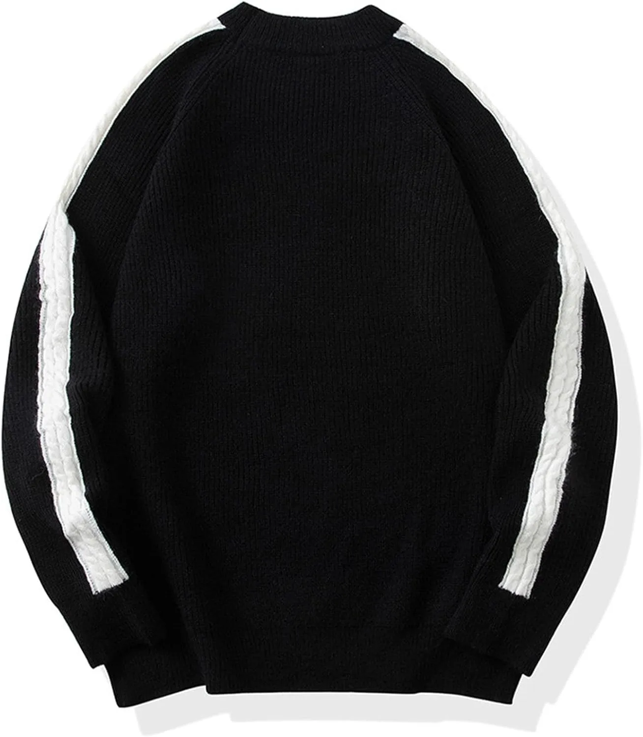 Men's Oversized Knitted Long Sleeve Crewneck Sweater Casual Drop Shoulder Knitwear Cozy Soft Classic Pullover Fall Winter Top