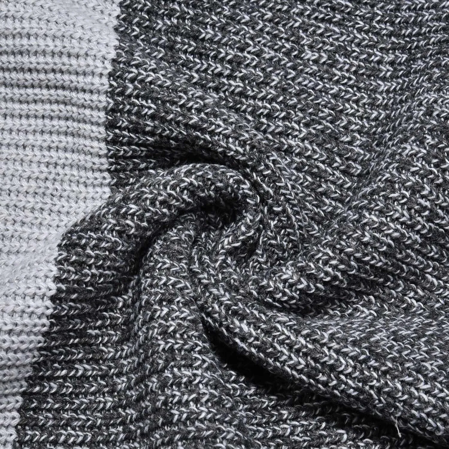 Mens Quarter Zip Up Sweaters Long Sleeve Color Block Pullover Mock Neck Heavyweight Tops Texture Knitted Polo Sweater