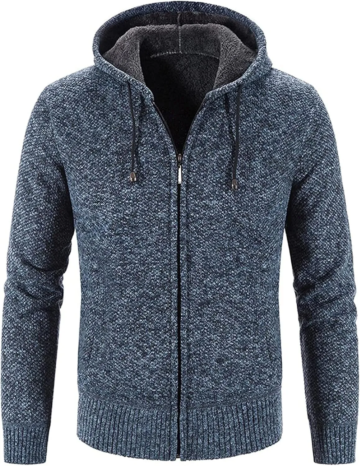 Mens Stand Collar Full Zip Cardigan Sweater Lightweight Slim Warm Open Front Vintage Geometric Sweaters