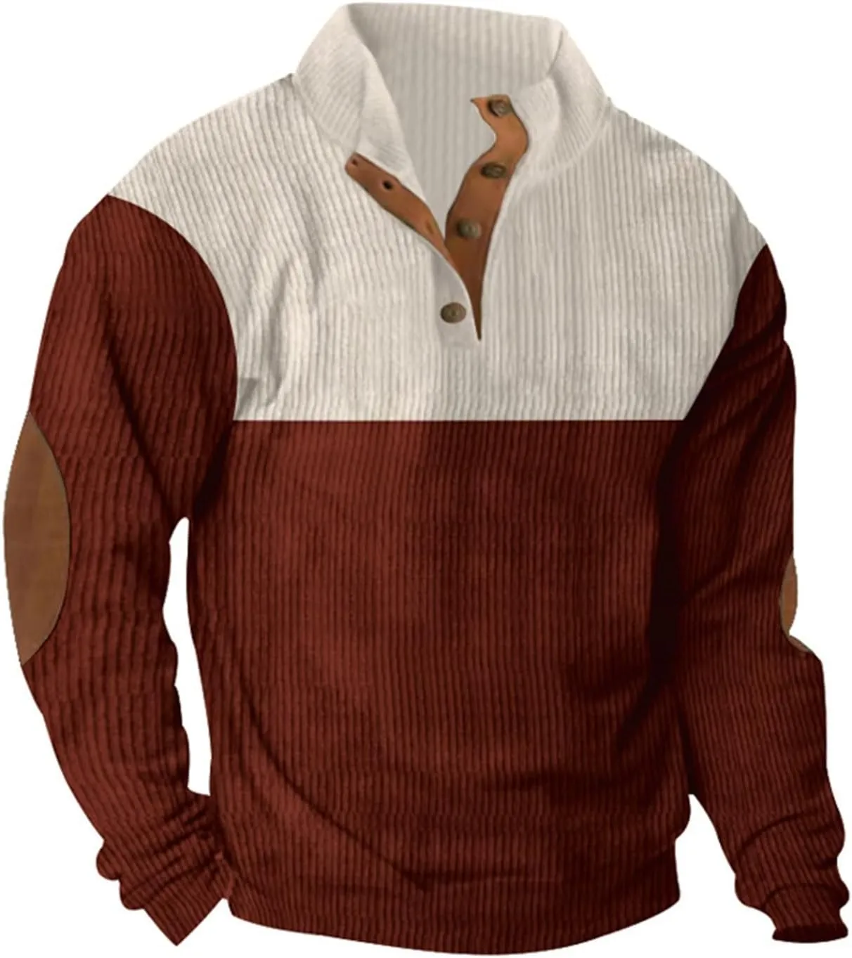 Mens Stand Collar Pullover Sweater Cable Knitted Chunky Winter Fashion Buttons Twisted Thermal Cashmere Sweaters