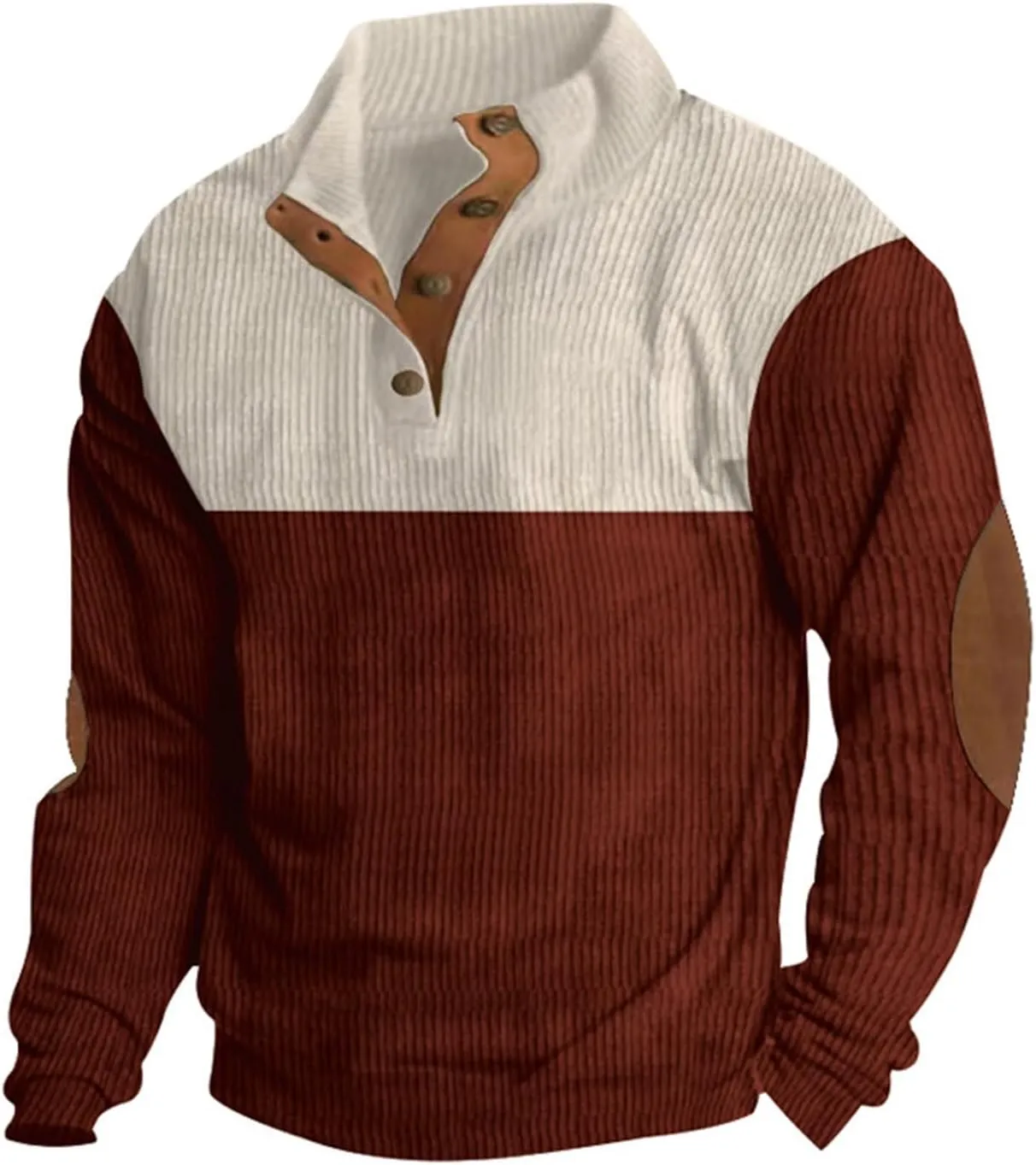 Mens Stand Collar Pullover Sweater Cable Knitted Chunky Winter Fashion Buttons Twisted Thermal Cashmere Sweaters