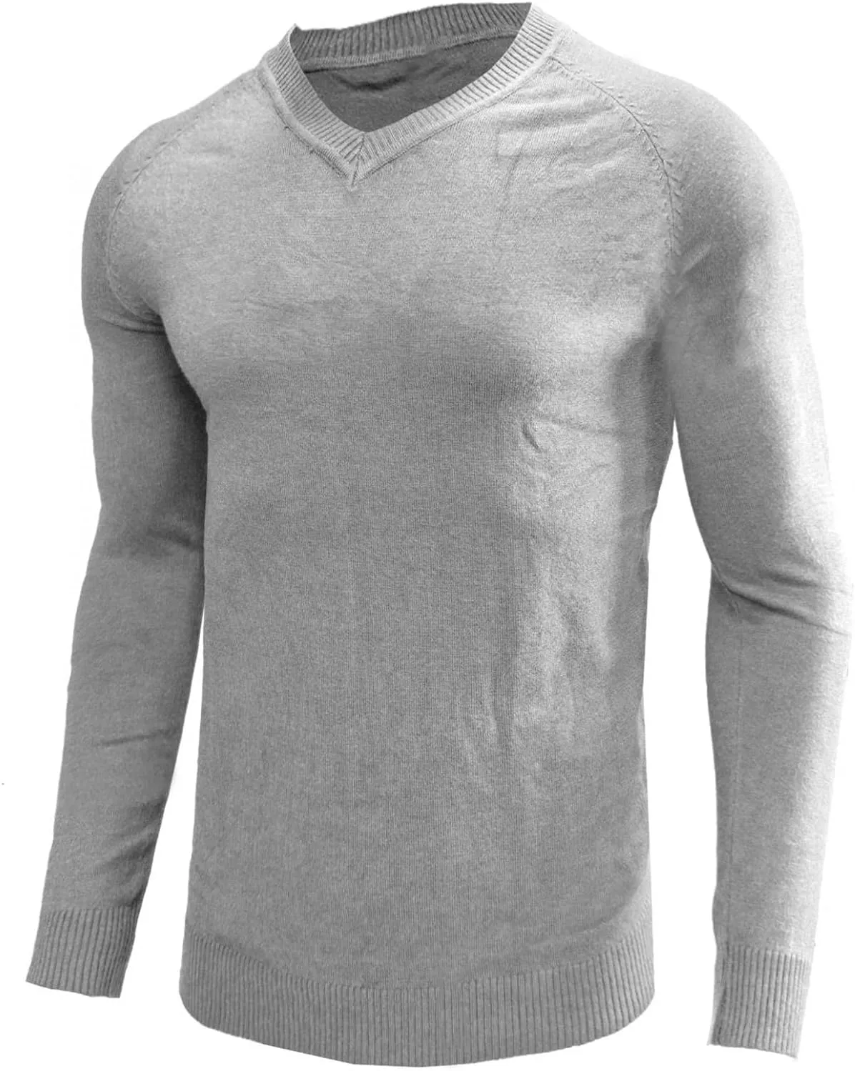 Mens Stretch Cotton V Neck Thermal Sweaters Lightweight Slim Fit Soft Merino Wool Classic Work Pullover Sweaters
