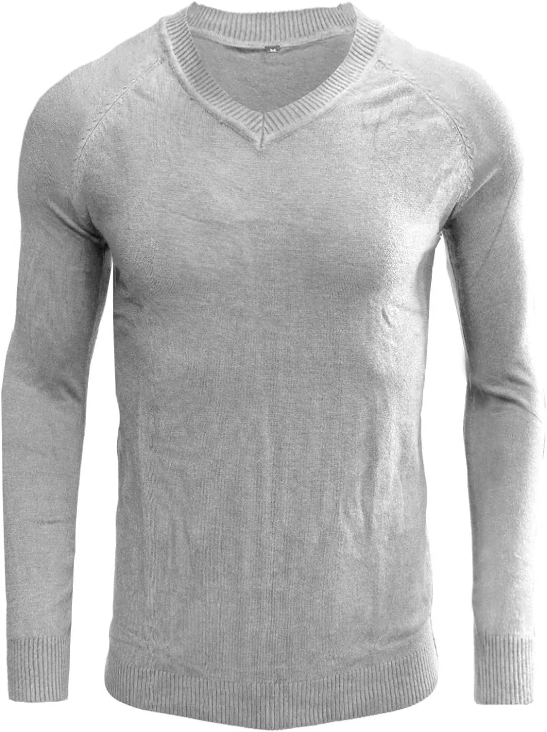 Mens Stretch Cotton V Neck Thermal Sweaters Lightweight Slim Fit Soft Merino Wool Classic Work Pullover Sweaters