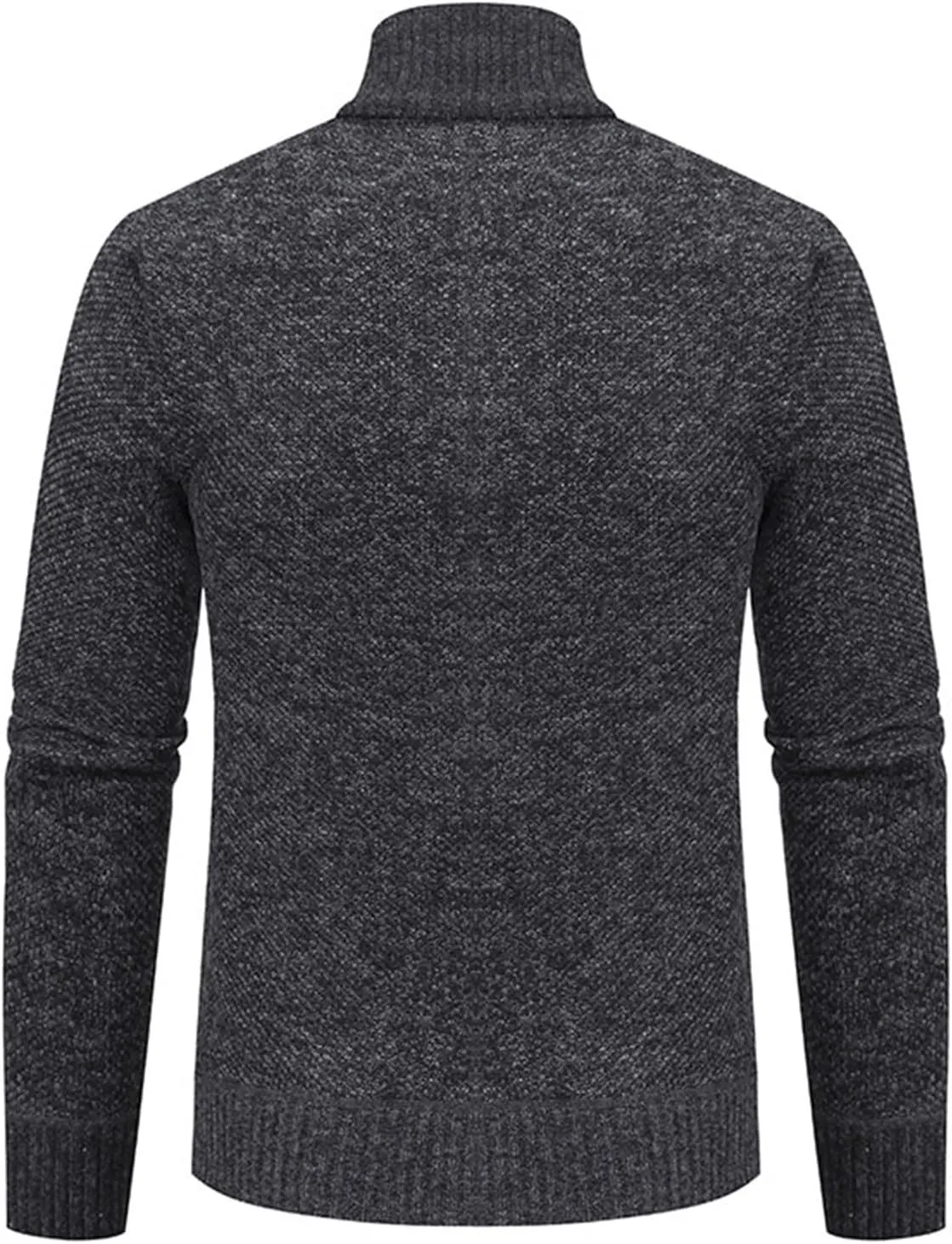 Mens Sweater Cardigan Full Zip Knitted Long Sleeve Stand Collar Sweaters Men Workout Solid Color Sweaters with Pocket