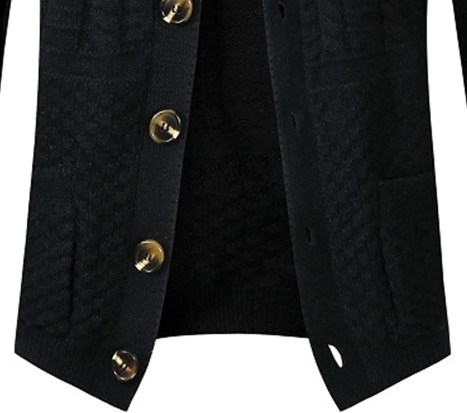 Mens Textured Sweater Casual Cardigans Thermal Button Down Cardigan V Neck Button Ribbed Knit Men Coat
