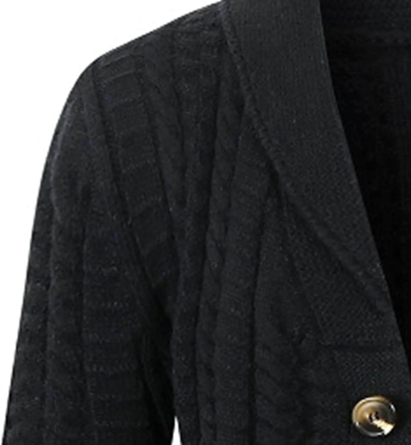 Mens Textured Sweater Casual Cardigans Thermal Button Down Cardigan V Neck Button Ribbed Knit Men Coat