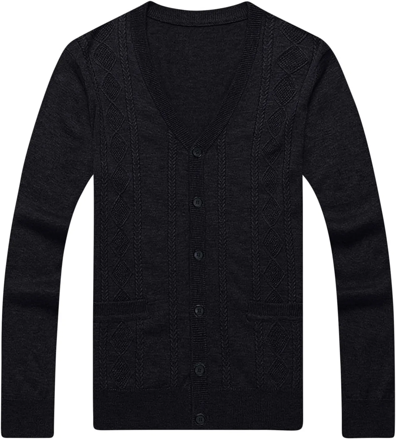 Mens V Neck Cardigan Sweater Lightweight Knit Cardigan Casual Open Front Sweater Button Down Cardigan Sweater