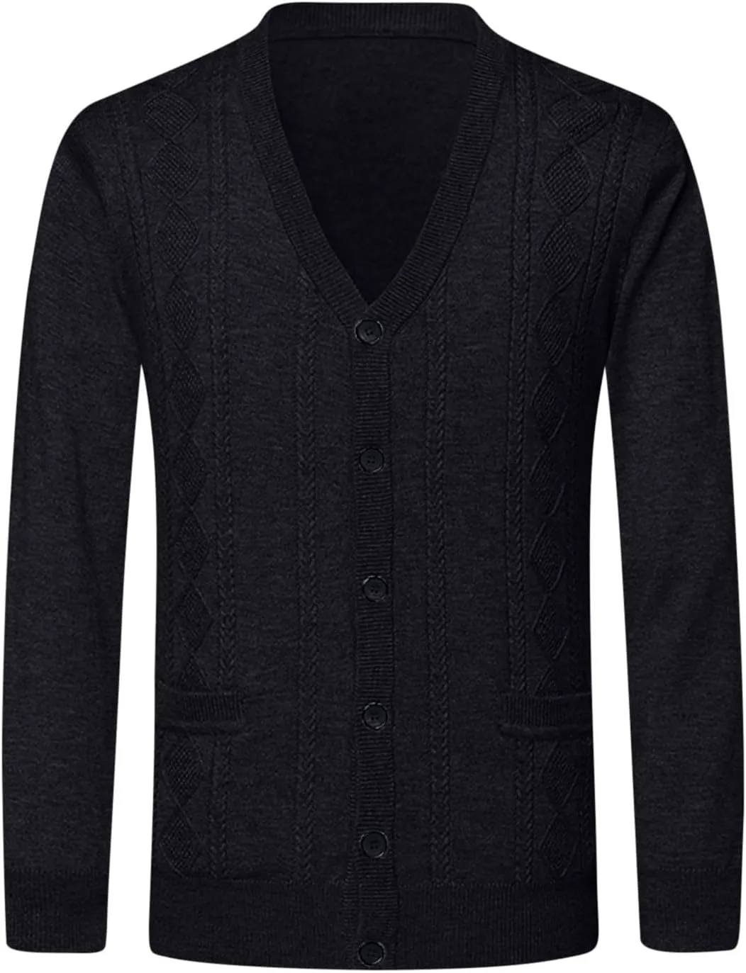 Mens V Neck Cardigan Sweater Lightweight Knit Cardigan Casual Open Front Sweater Button Down Cardigan Sweater