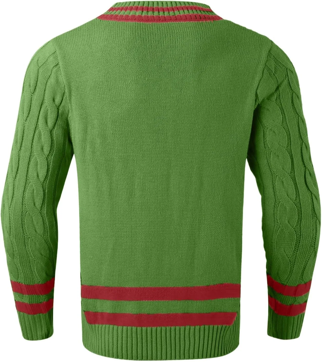 Men's V Neck Sweater Long Sleeve Striped Pullover Twist Textured Ribbed Tops Knitted Casual Loose Oversize Sweater