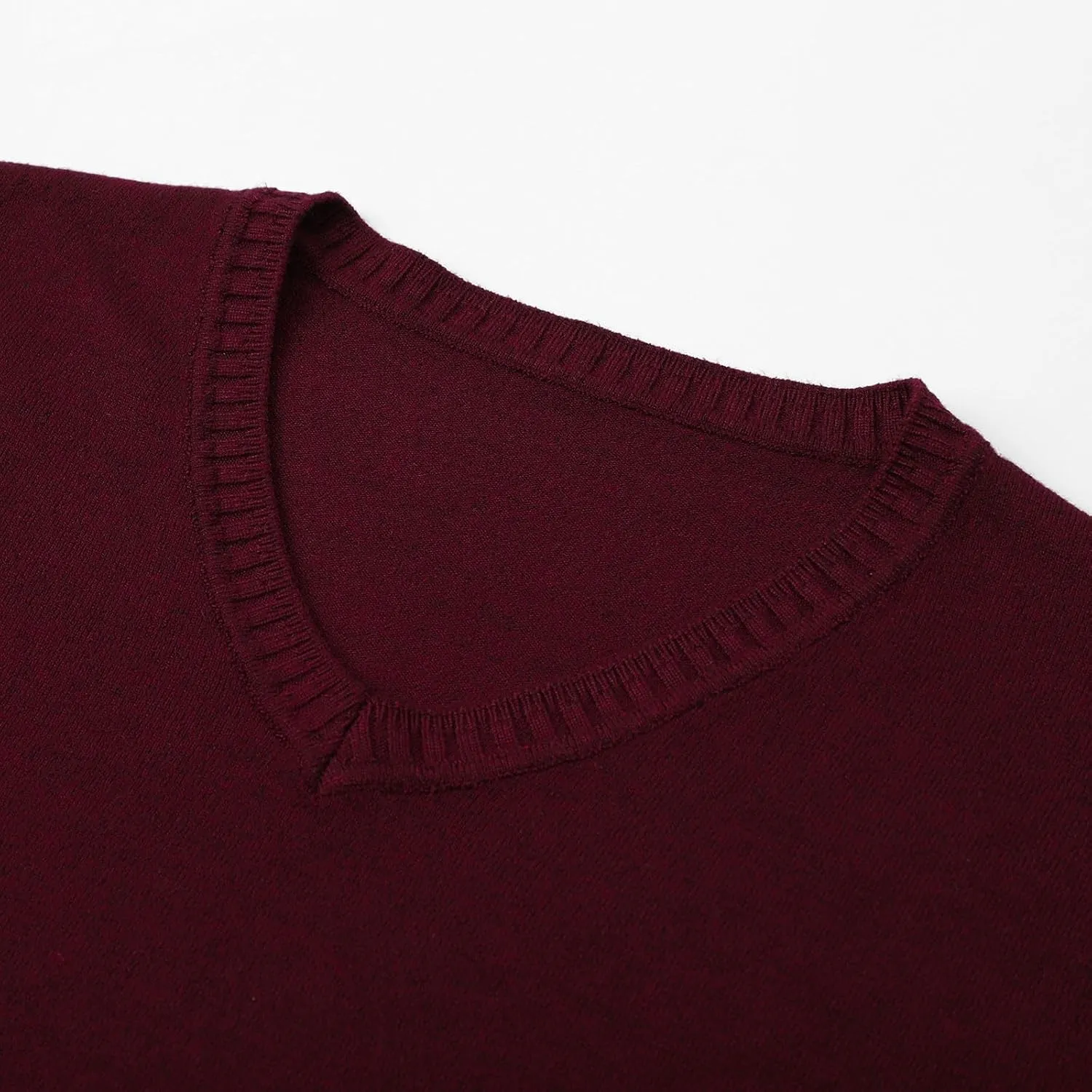 Men's V Neck Sweater Solid Color Long Sleeve Pullover Ribbed Knitted Tops Lightweight Casual Loose Oversize Sweater