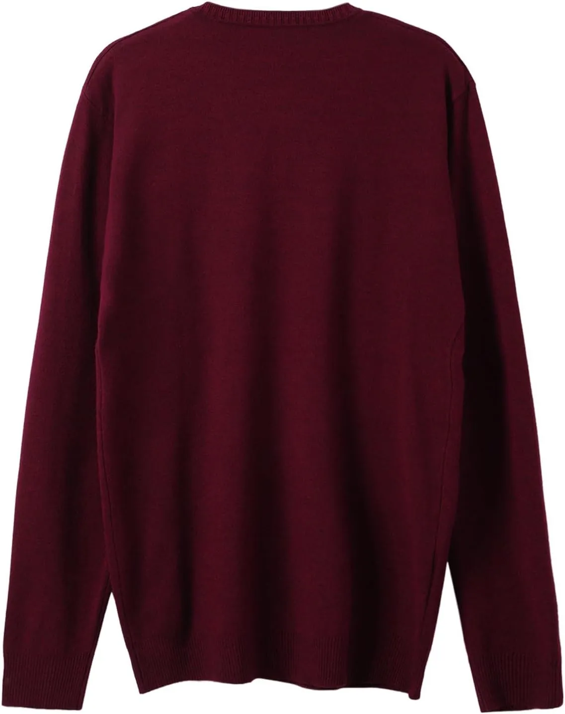 Men's V Neck Sweater Solid Color Long Sleeve Pullover Ribbed Knitted Tops Lightweight Casual Loose Oversize Sweater