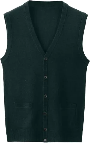 Men's V Neck Sweater Vest Notch Collar Button Down Shirts Solid Color Sleeveless Tops Knitted with Pockets Knitwear