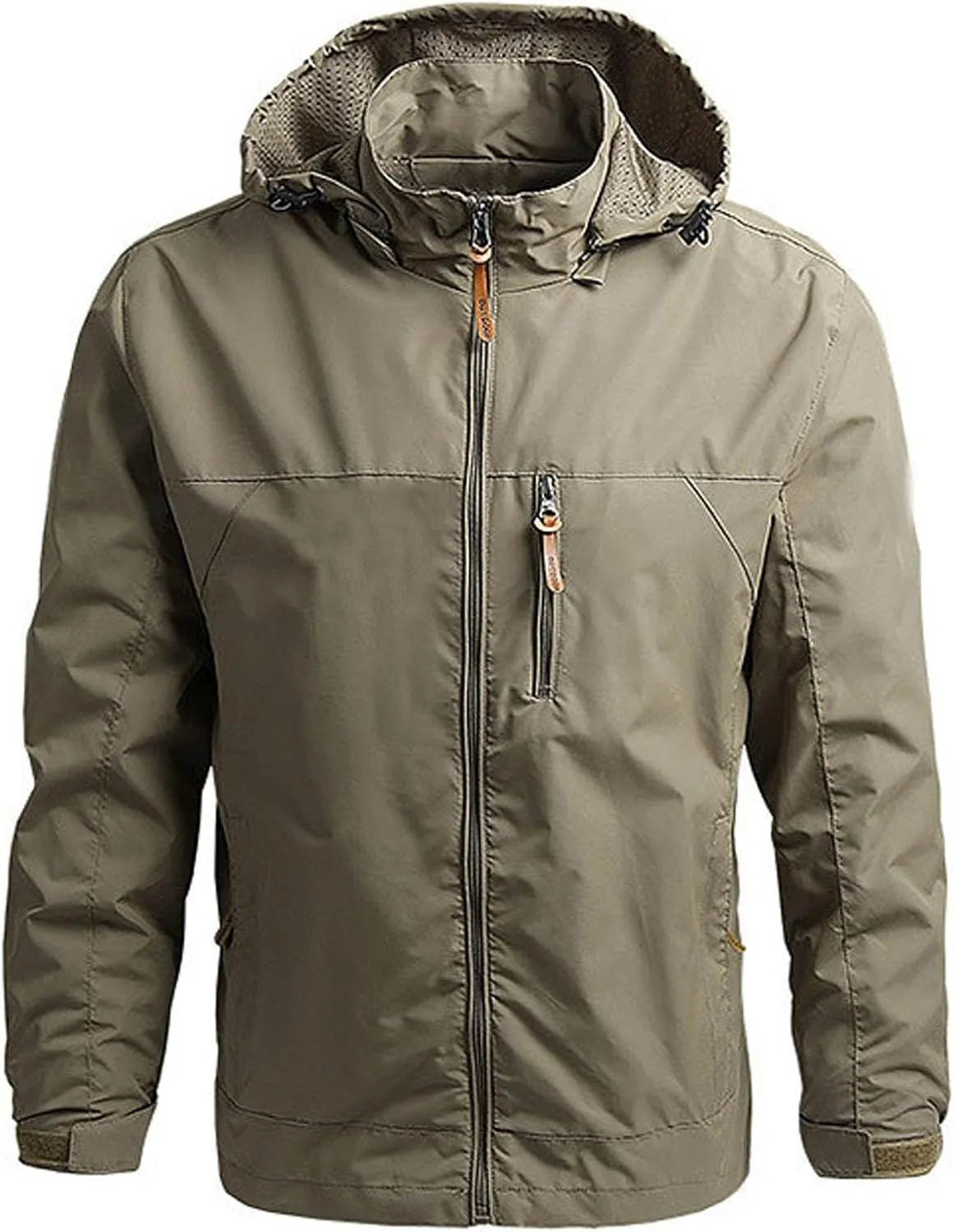 Men's Waterproof Rain Jacket Lightweight Mountain Windbreaker Raincoat Casual Hooded Coat Hiking Outdoor Travel Coats