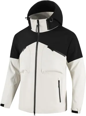 Mens Windproof Jacket Waterproof Jacket for Men Hooded Windbreaker Raincoat Mountaineering Hiking Winter Outwear