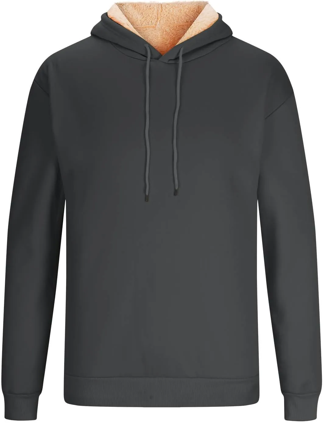 Men's Winter Hoodie Sherpa Lined Warm Pullover Athletic Pocket Casual Thick Fleece Heavy Windproof Hooded Sweatshirt