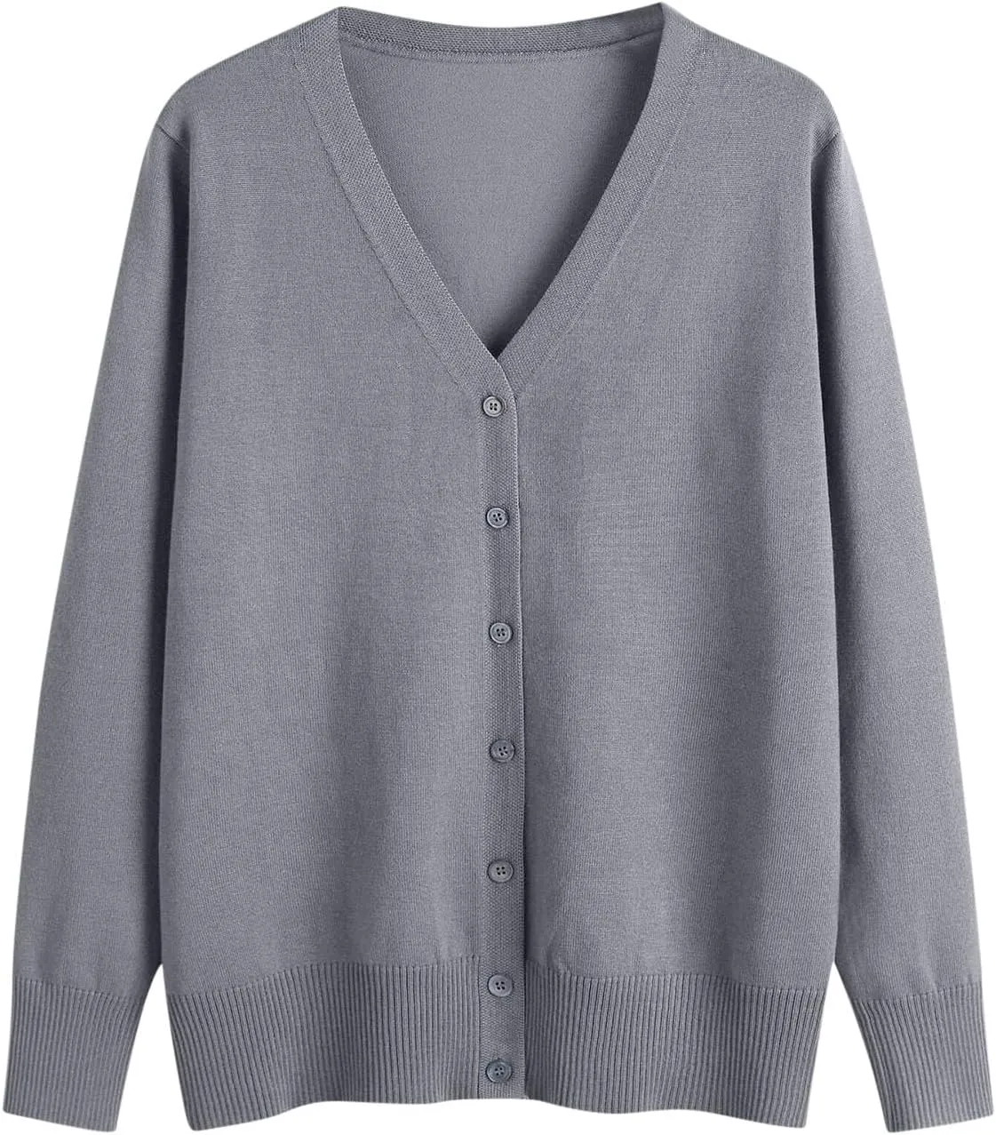 MRGIINRI Womens 2024 Fall Cardigan Sweaters Lightweight V-Neck Long Sleeve Open Front Button Up Knitted Cardigans Outerwear