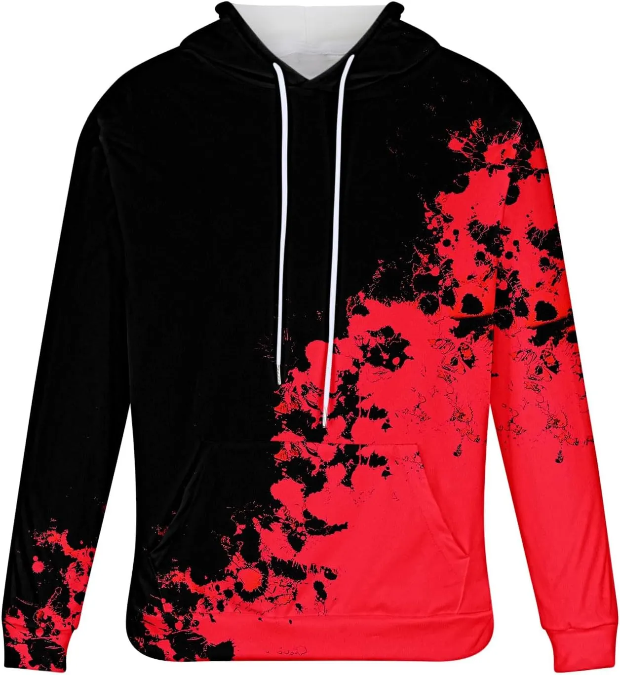 Muscularfit Hoodies for Men Graphic Funny Tie Dye Print Pullover Casual Stylish Long Sleeve Hooded Sweatshirts Loose Shirts