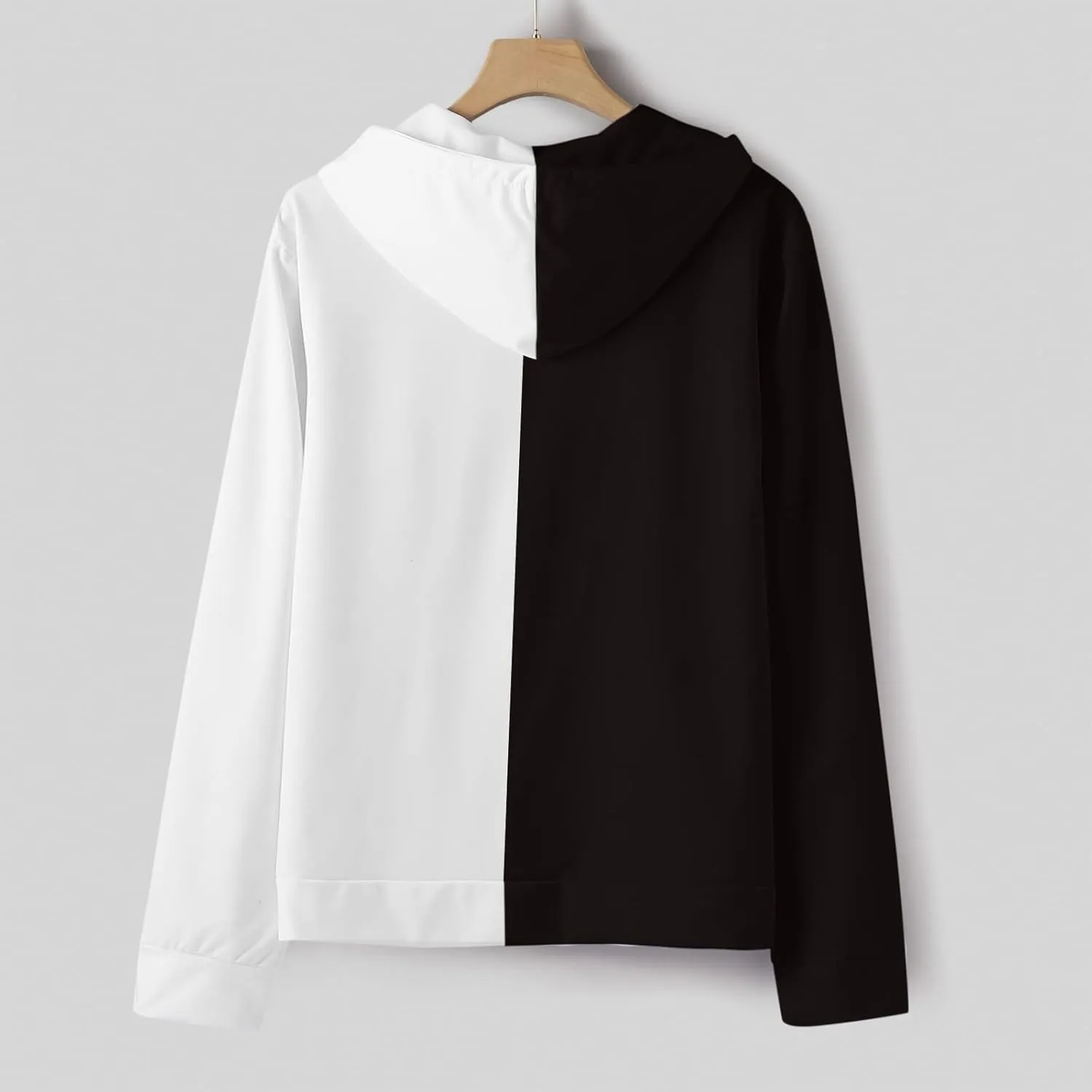 Muscularfit Oversized Sweatshirts for Men Loose Fit Long Sleeve Color Block Drawstring Pullover Hoodies Crewneck Causal Shirt