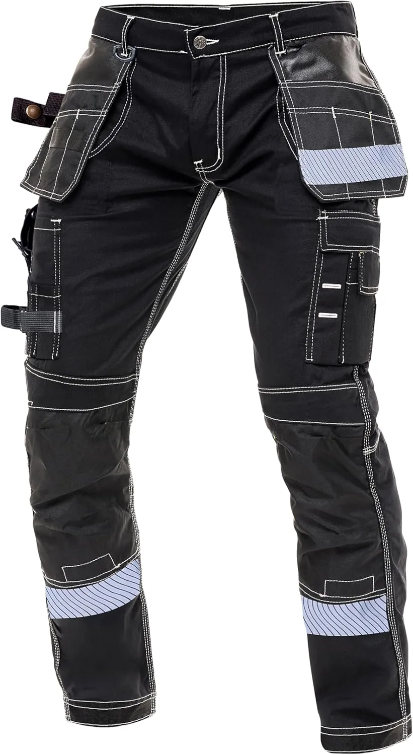Notus Men's Work Utility & Safety Pants Reinforced Cordura Knee Tactical Utility Tools Holster Pockets Workwear Pants