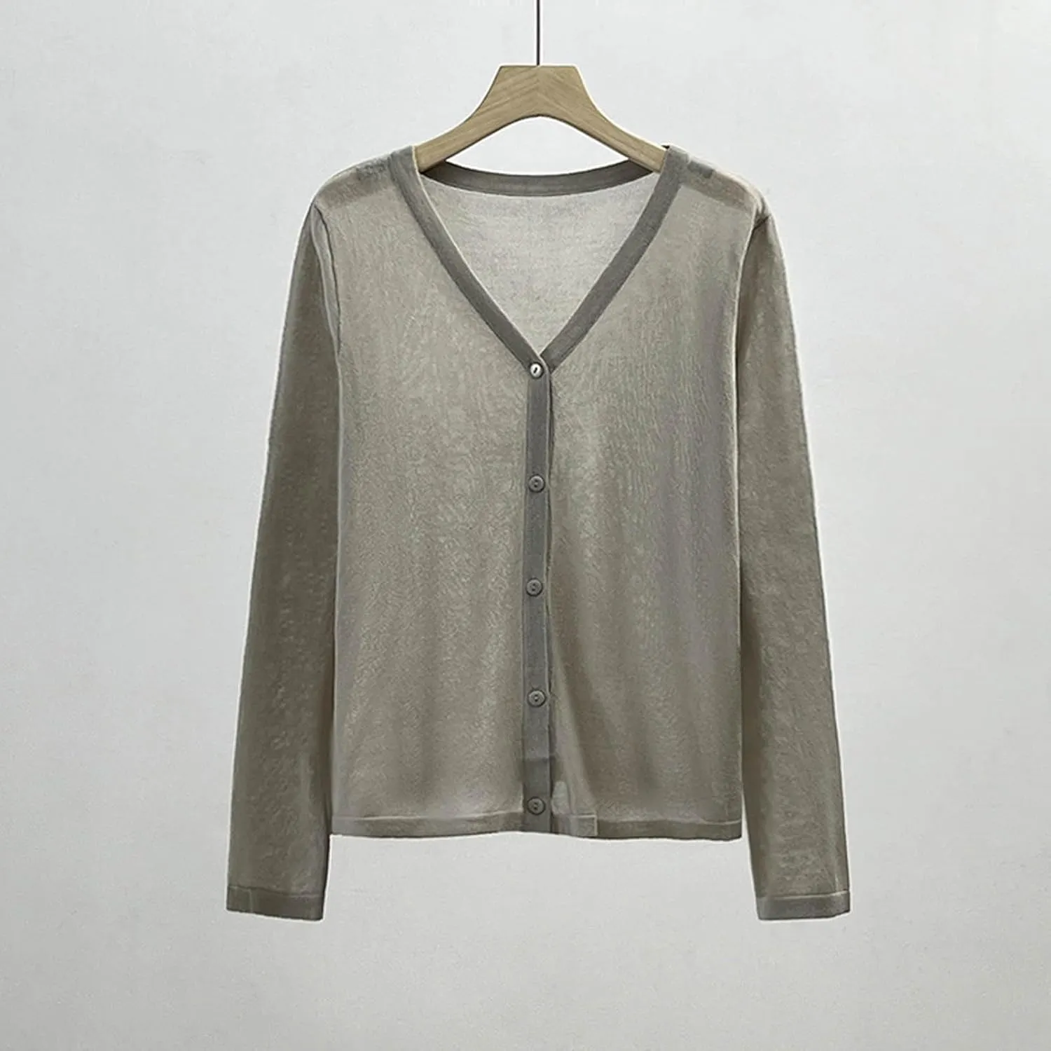 Oplxuo Womens Cardigan Sweaters Lightweight Basic Solid Long Sleeve Button Down Cardigans Knit Cover Ups Shrugs Fall Outwear