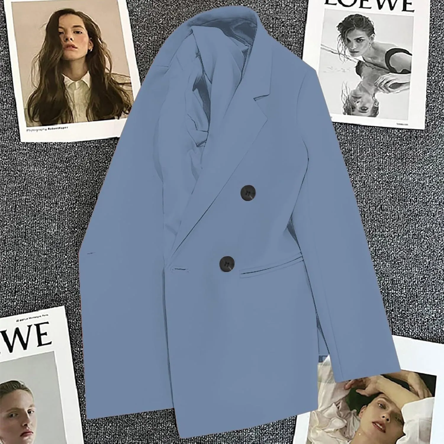 Oversized Blazers for Women 2025 Fashion Business Work Casual Suit Jacket Long Sleeve Open Front Buttons Lapel Coat