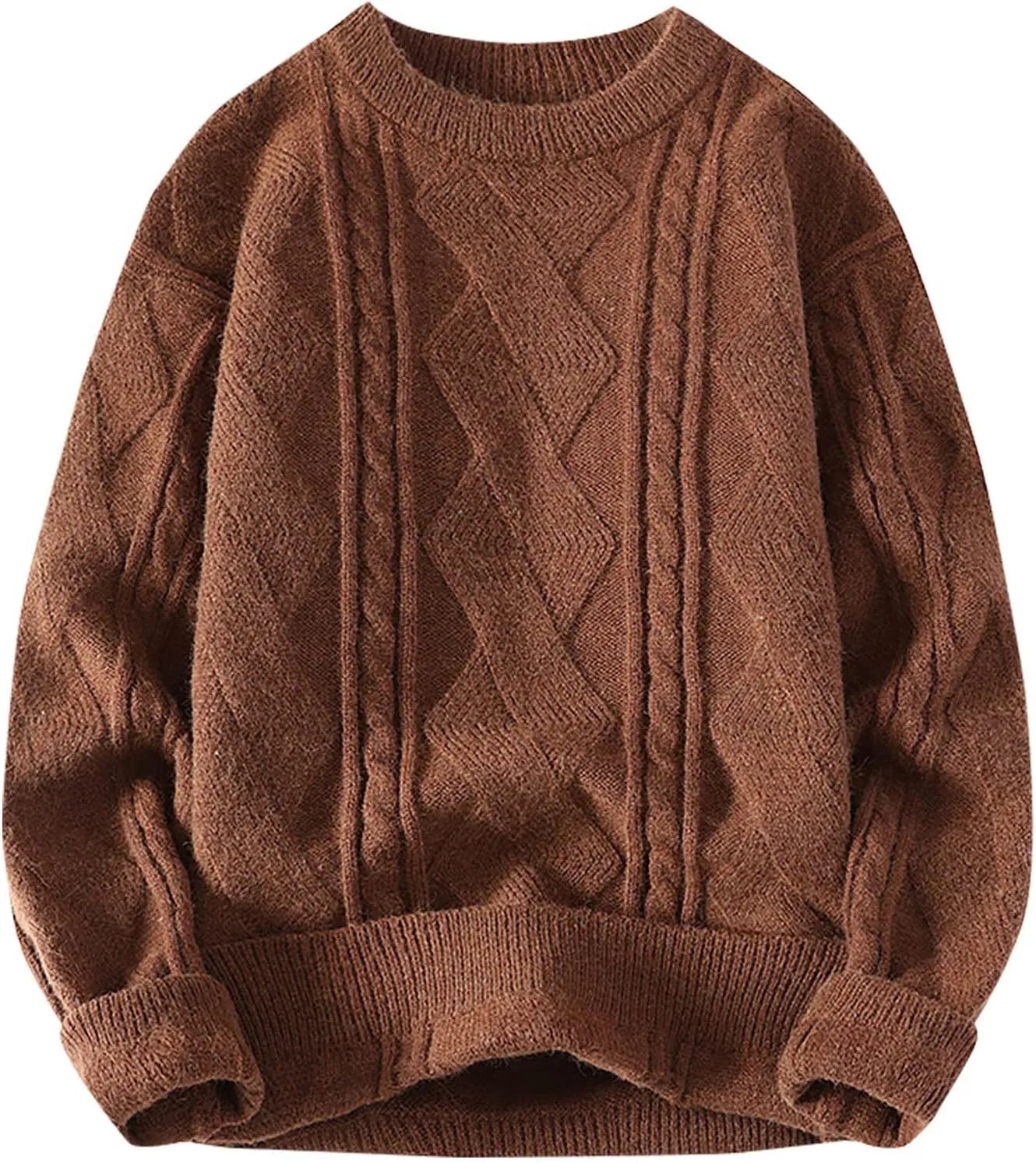Oversized Cable Knitted Sweaters for Women Stretch Soft Pullover Top Solid Color Fashion Knit Sweater Shirt