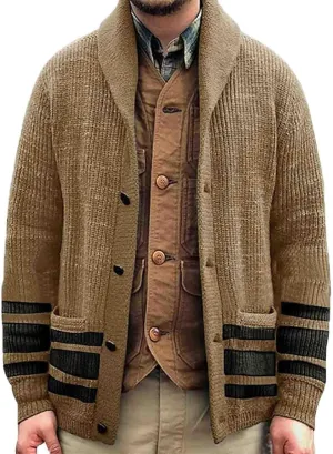 Oversized Cardigan Sweaters for Men Button Down Long Sleeve Knitted Casual Top Fall Vintage Athletic Sportswear