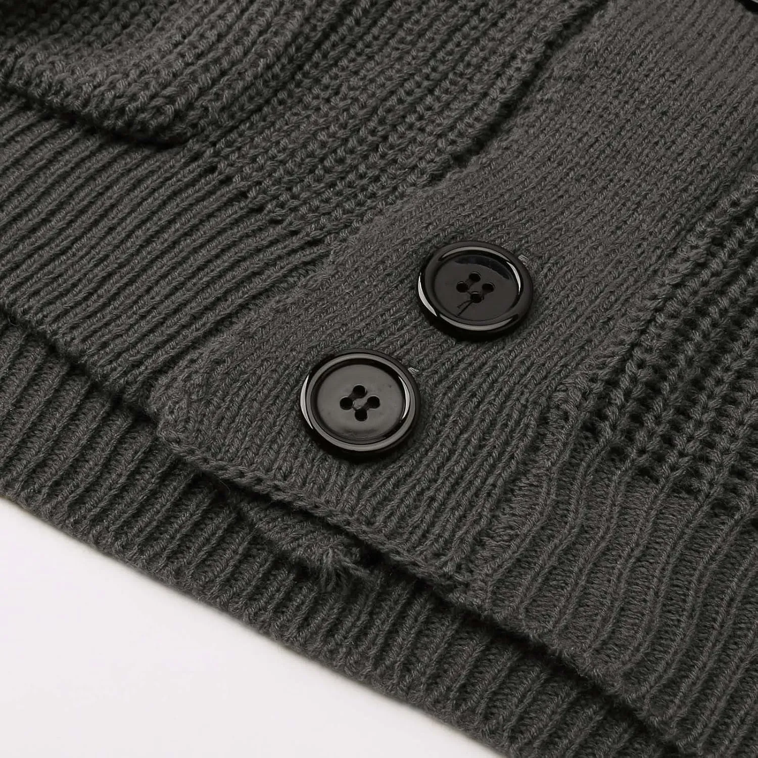 Oversized Cardigan Sweaters for Men Cable Knit Button Down Knitted Sweater Solid Slim Fit Winter Outwear with Pockets
