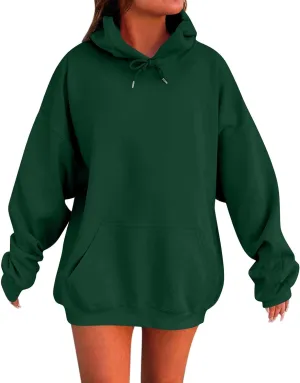 Oversized Hoodies for Women Y2k Drawstring Long Sleeve Fleece Pullover Sweatshirts Fall Outfits Clothes with Pockets