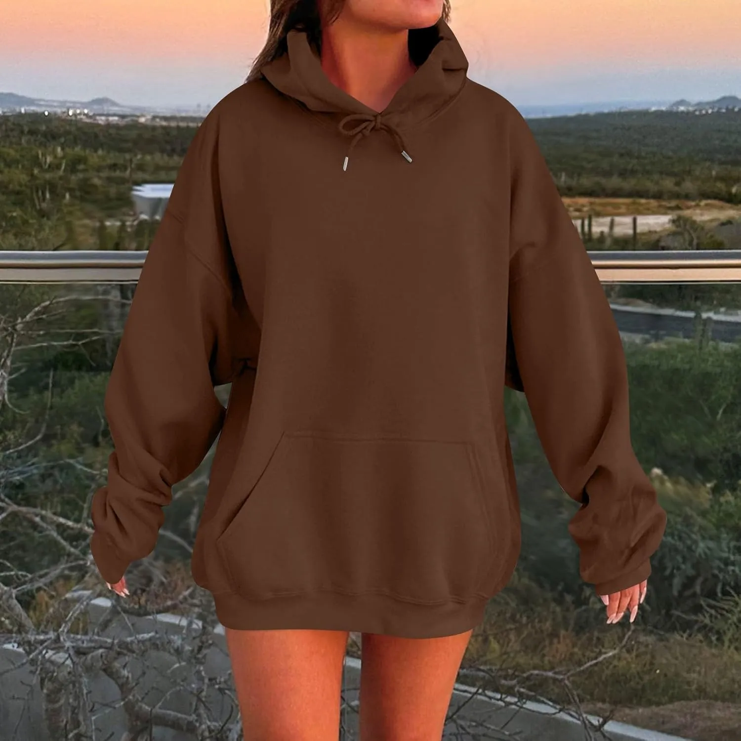 Oversized Hoodies for Womens Winter Cute Sweatshirts Pullover 2024 Fashion Tops Trendy Outfits Loose Fit Solid Hoodies
