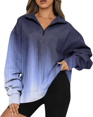 Oversized Sweatshirt For Wome 2023 Quarter Zip Pullover Long Sleeve Sweatshirt Hoodie Sweater Y2K Clothes