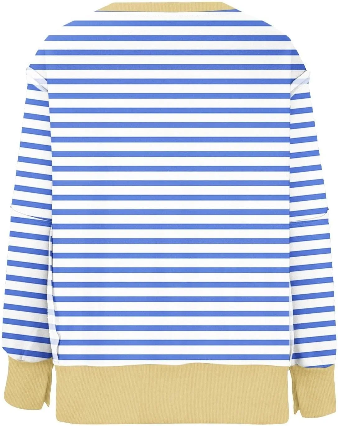 Oversized Sweatshirts for Women Loose Fit Striped High Low Asymmetrical Hem Hoodie Long Sleeve Round Neck Sweatshirts