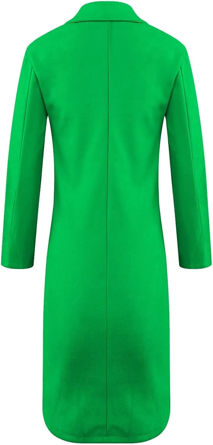 Pea Coats for Women,2023 Winter Clothes Trendy Notched Lapel Long Trench Coat,Elegant Classic Plain Blend Overcoat