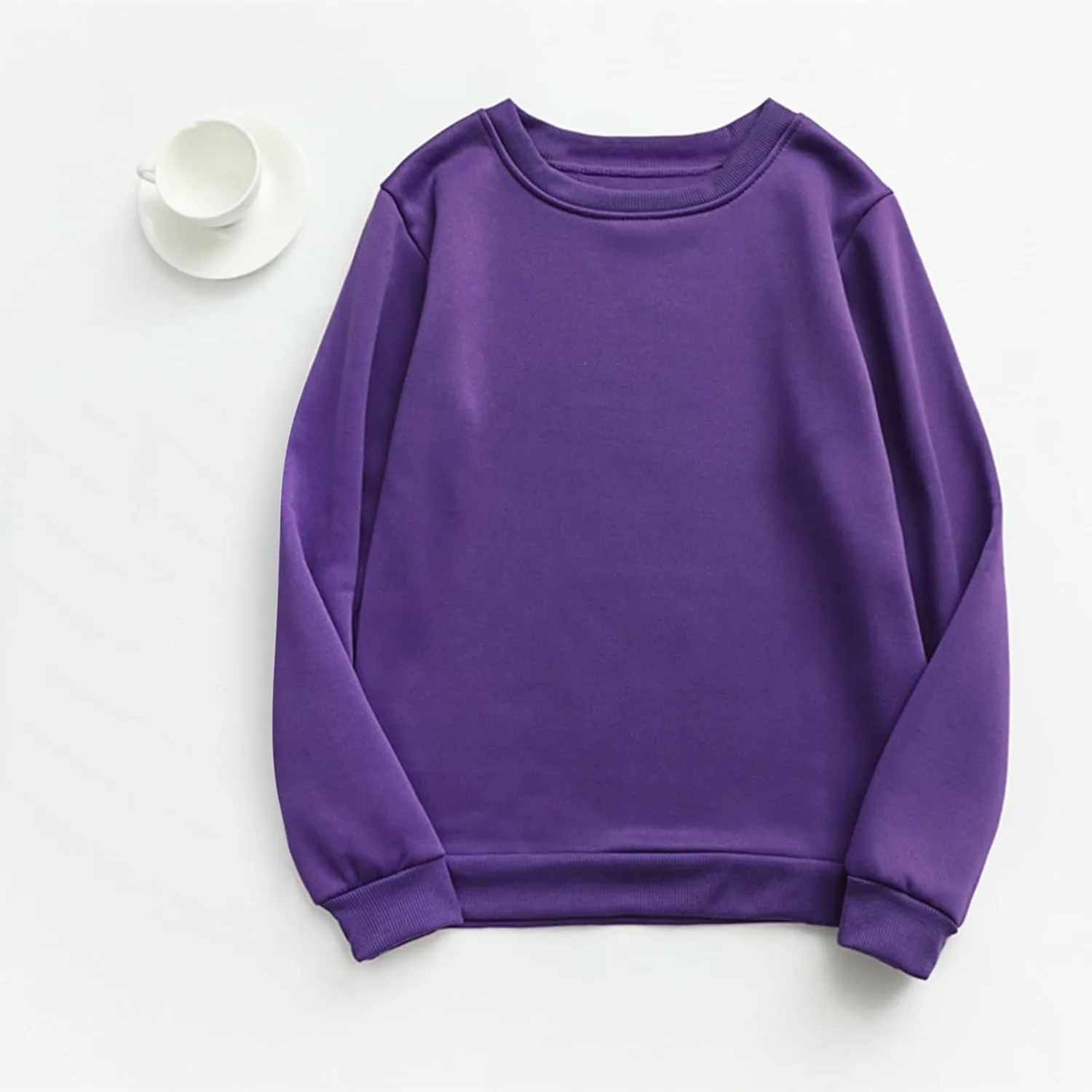 Pullover Sweatshirts For Women Long Sleeve Fleece Crewneck Sweatshirt Loose Fit Lightweight Fall Casual Sweat Shirts