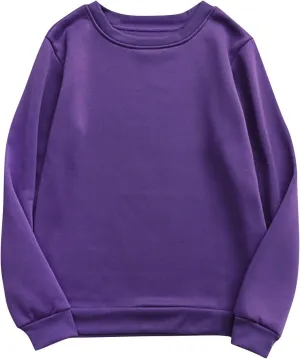 Pullover Sweatshirts For Women Long Sleeve Fleece Crewneck Sweatshirt Loose Fit Lightweight Fall Casual Sweat Shirts