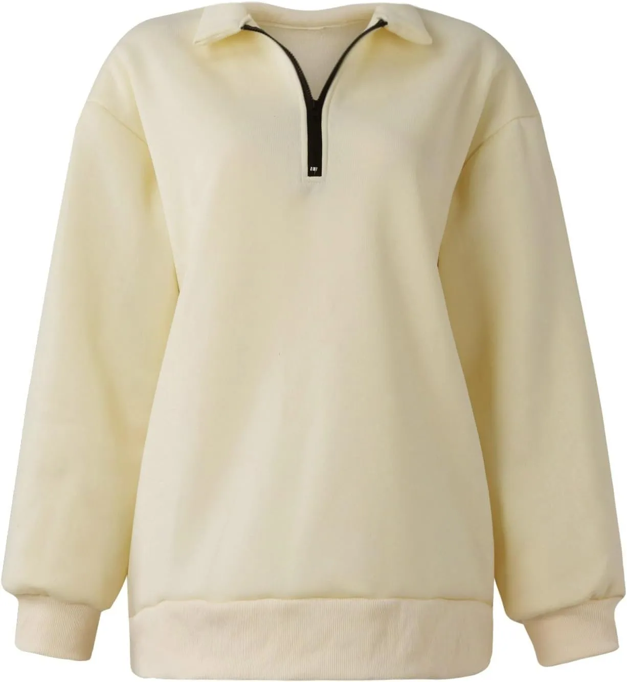 Quarter Zip Pullover Women Loose Fit Fleece Oversized Sweatshirt Comfy Half Zip Lightweight Sweatshirts Fall Clothes