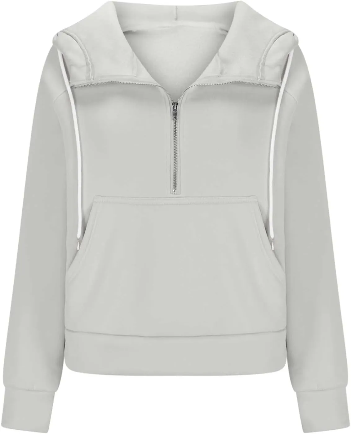 Quarter Zip Up Hoodies for Women Long Sleeve Cropped Sweatshirts Fleece Jackets Half Zip Pullover Fall Outfits 2024