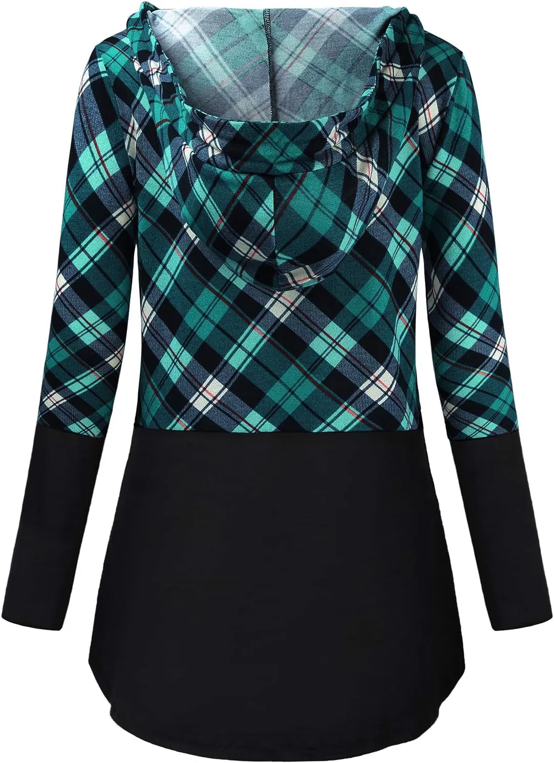 Quinee Women's Long Sleeve Plaid Colorblock Nursing Pullover Hoodie Sweatshirts