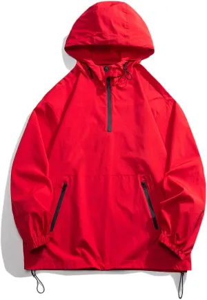 Rain Jacket Men Long Sleeve Outdoor Waterproof Coats Lightweight Windbreaker Jackets Casual Travel Hoodies With Pocket