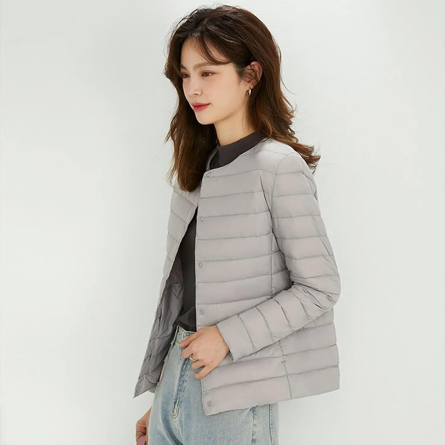 SHAOBGE Plead Jacket Women's Packable Ultra Light Weight Short Down Jacket Western Clothes for Women