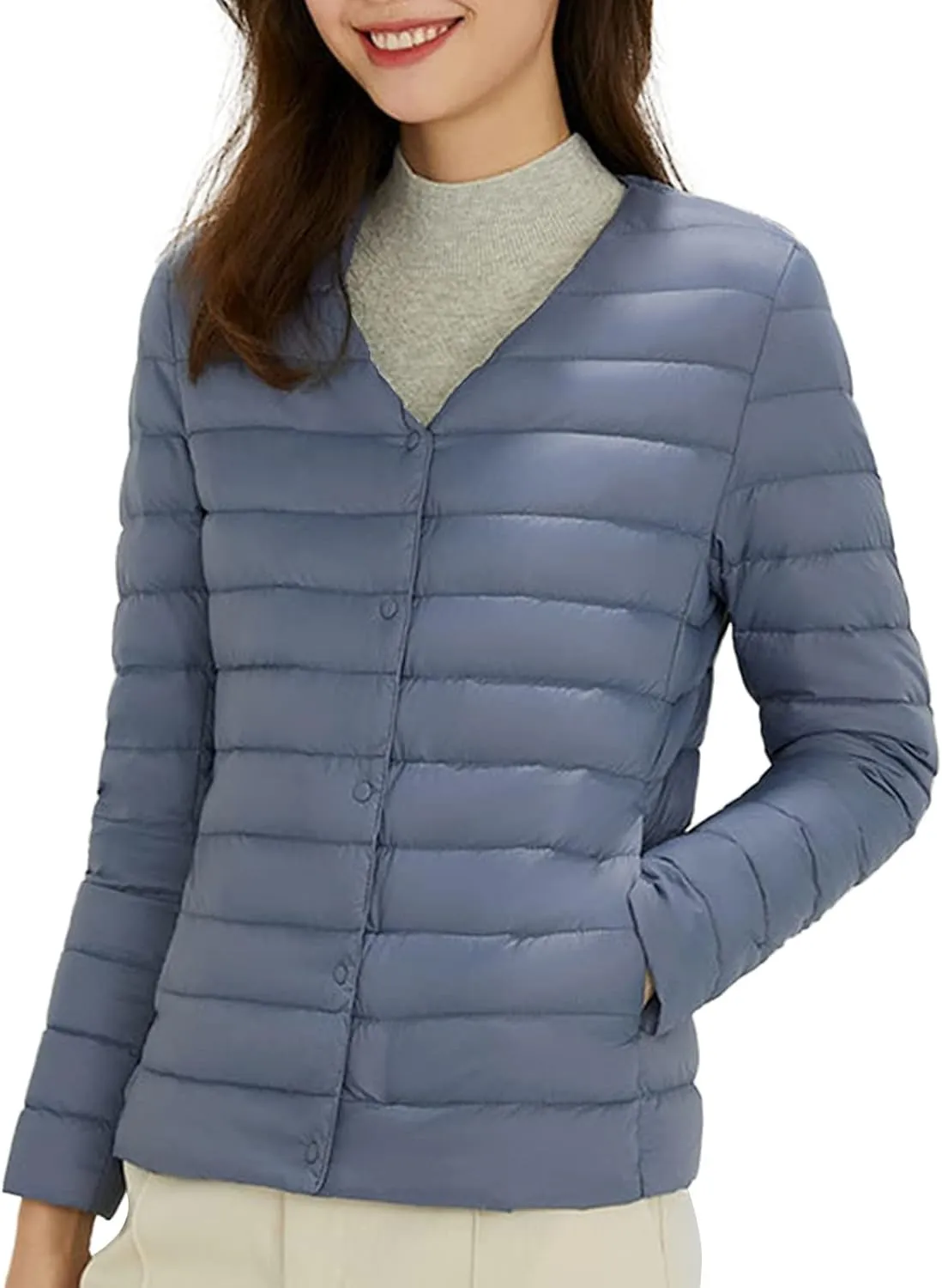 SHAOBGE Plead Jacket Women's Packable Ultra Light Weight Short Down Jacket Western Clothes for Women