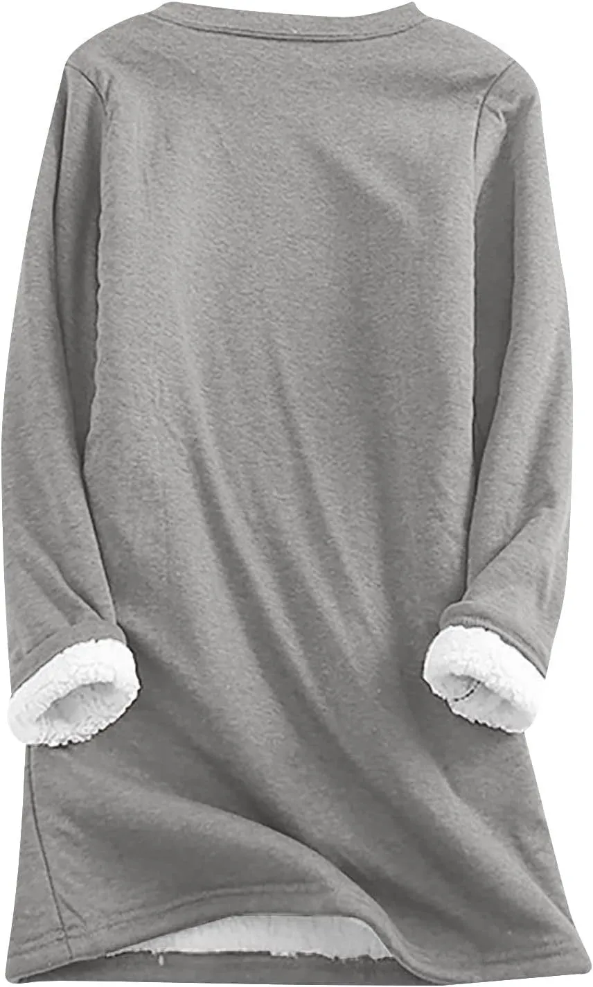 Sherpa Lined Fleece Pullover for Women Winter Warm Fuzzy Sweatshirt Yes I'm Cold Me 24:7 Funny Letter Print Tops
