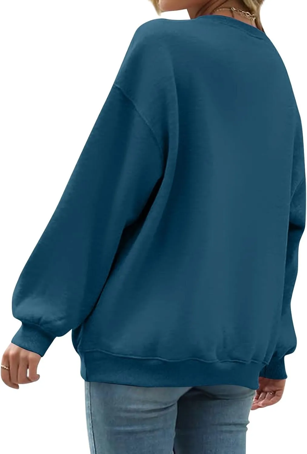 slqdgmryz Crewneck Sweatshirts Women Oversized Preppy Sweatshirt Plain Y2k No Hood Fleece Pullover Hoodie with Pockets