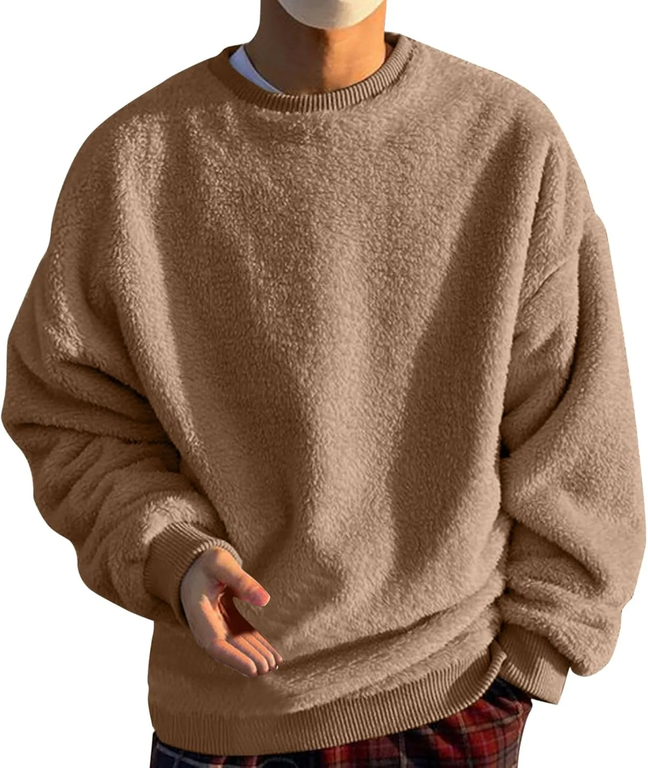 Sweaters for Men, Men's Crewneck Sweater Soft Casual Sweaters for Men Solid Color Classic Pullover Sweaters Sweatshirt