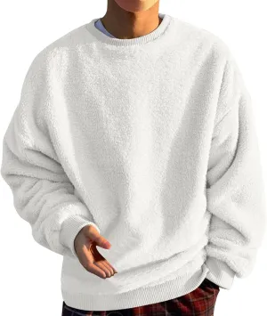 Sweaters for Men, Men's Crewneck Sweater Soft Casual Sweaters for Men Solid Color Classic Pullover Sweaters Sweatshirt