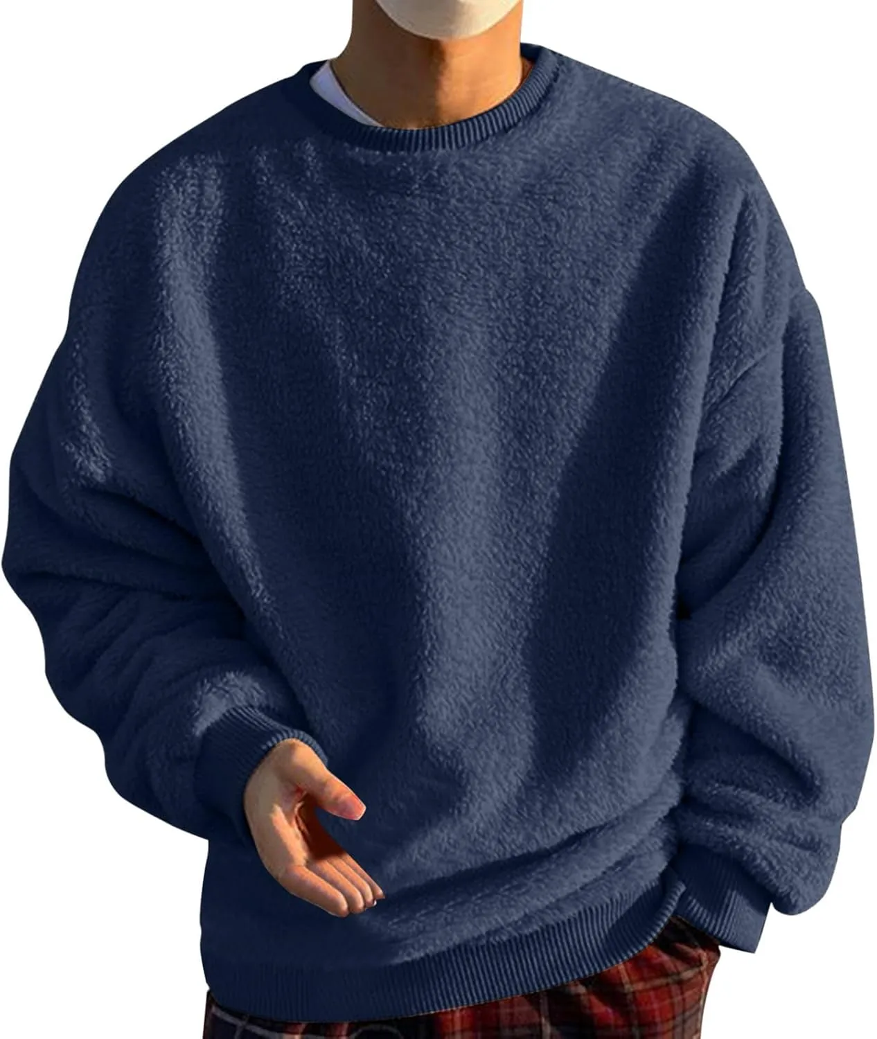 Sweaters for Men, Men's Crewneck Sweater Soft Casual Sweaters for Men Solid Color Classic Pullover Sweaters Sweatshirt