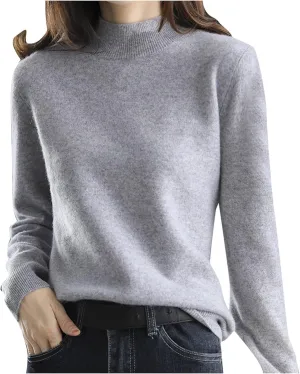 Sweaters for Women Mock Neck Comfy Soft Long Sleeve Pullover Sweater Fall Fashion Tops