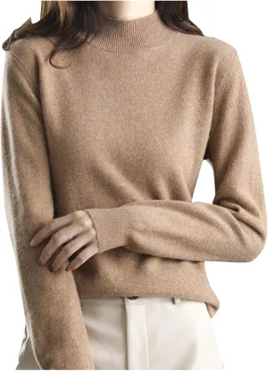 Sweaters for Women Mock Neck Comfy Soft Long Sleeve Pullover Sweater Fall Fashion Tops